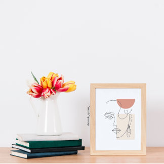 Poster de arte de la línea de caras de las mujeres