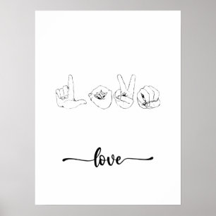 Poster de arte de la línea de lenguaje de Rótulo d