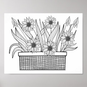 Poster de arte de la página de color de la olla de