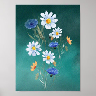 Poster de arte de la pared de flores silvestres de
