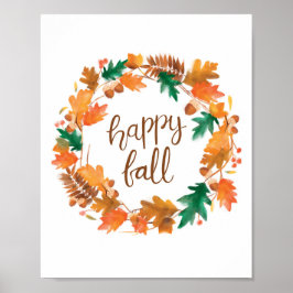 Poster de arte de la pared de otoño feliz