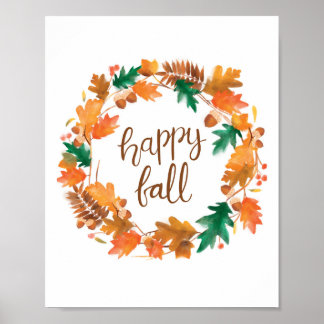 Poster de arte de la pared de otoño feliz