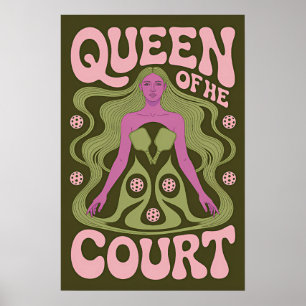 Póster de arte de la reina de pickleball en la can