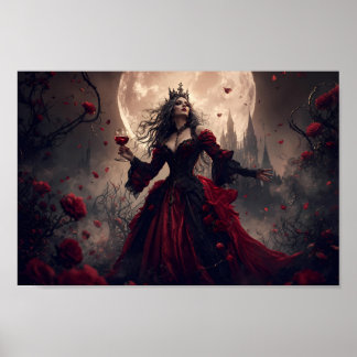 Póster de Arte de la Reina Gótica bajo la Luna Car