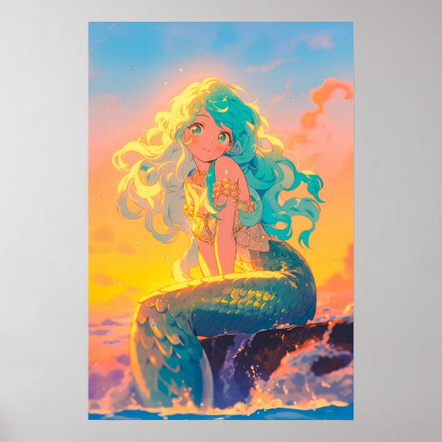 Poster de arte de la sirena de basura (Frente)