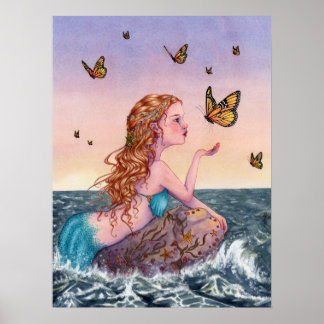 Poster de arte de la sirena - Tráiganme las mareas