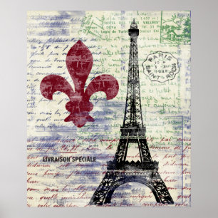 Poster de Arte de la Torre Eiffel Francia
