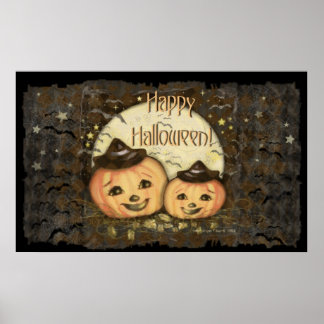 Poster de arte de las calabazas de moda de Hallowe