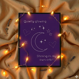 Póster de arte de línea celestial púrpura personal