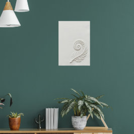 Póster de arte de línea de concha en espiral de la