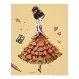Póster de arte de línea de estilo único hecho a ma