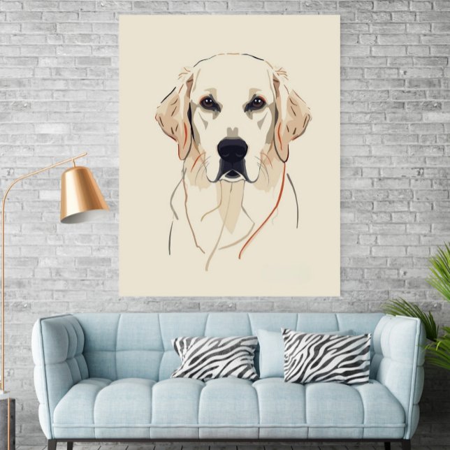 Póster de arte de línea de Golden Retriever minima (Subido por el creador)