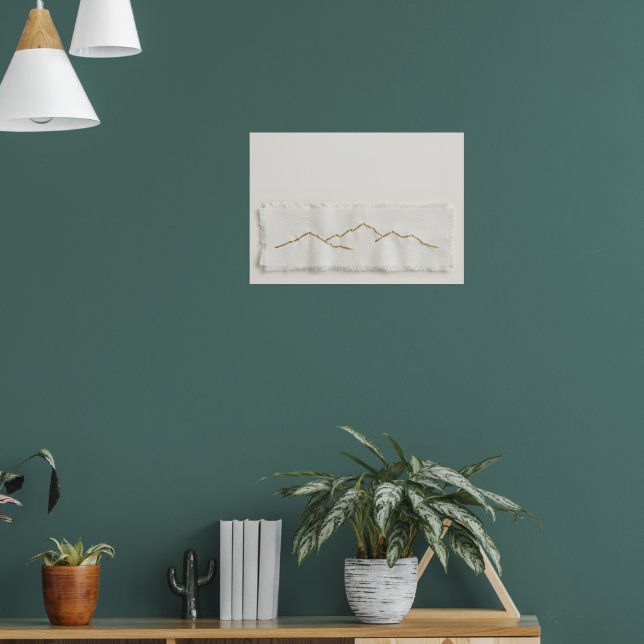Póster de arte de línea de Montaña Dorada (Salón 1)