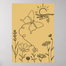 Poster de arte de línea minimalista