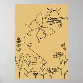 Poster de arte de línea minimalista