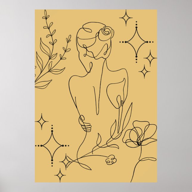 Poster de arte de línea minimalista (Frente)