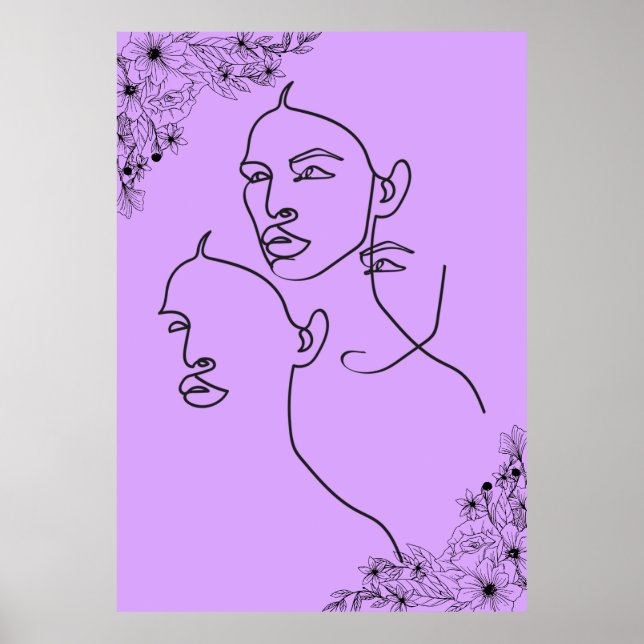 Poster de arte de línea minimalista (Frente)