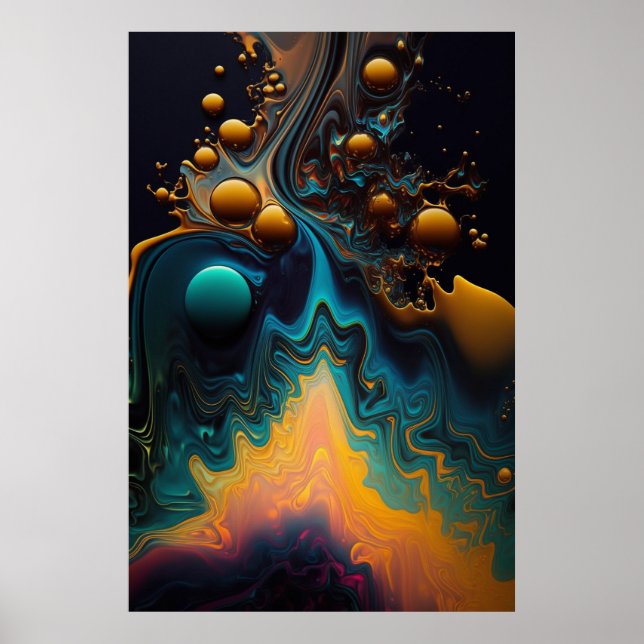 Póster de arte de líquido vertido (Frente)
