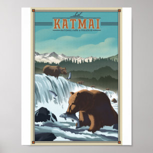 Poster de arte de Litho en el Parque Nacional Katm