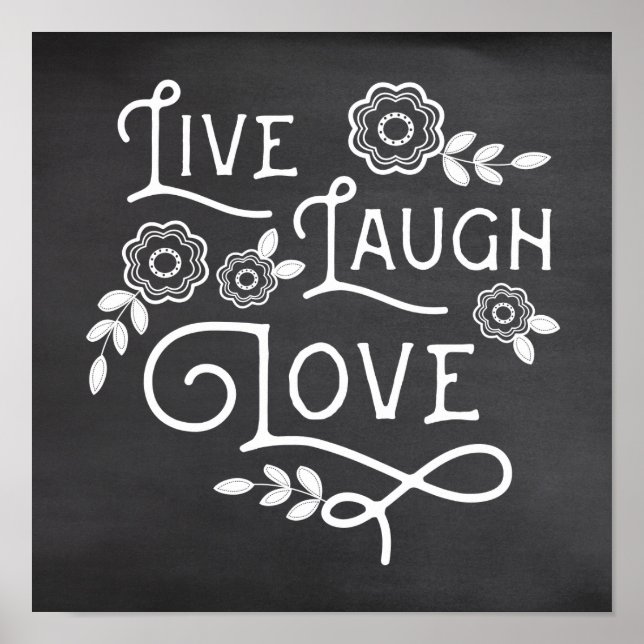 Poster de arte de Live Lauder Love Chalkboard Styl (Frente)