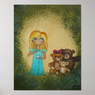 Poster de arte de los goldilocks y los tres osos