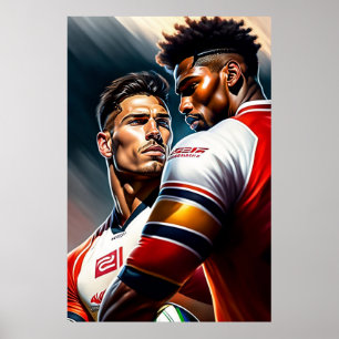 Poster de arte de los jugadores de rugby