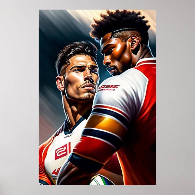 Poster de arte de los jugadores de rugby (Frente)