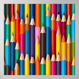 Poster de arte de los lápices de colores