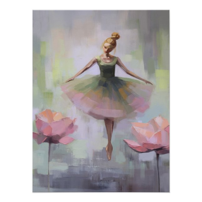 Poster de arte de Lotus Flower Ballerina Wall (Anverso)