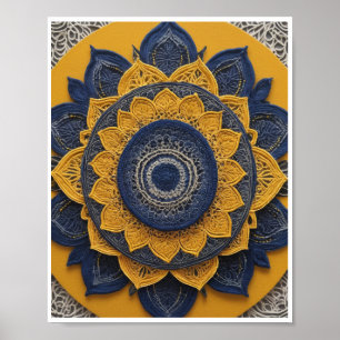 Poster de arte de mandala bohemia Decoración Walla