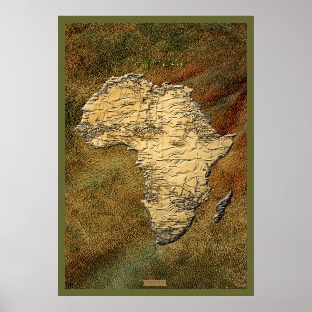 poster de arte de Mapa de África de 3D (Frente)