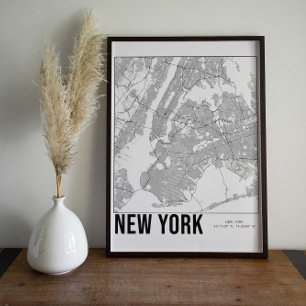 Póster de Arte de Mapa Minimalista de la Ciudad de