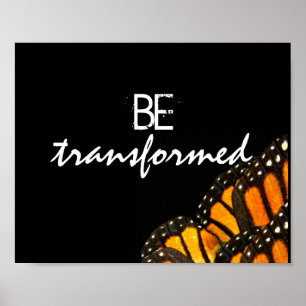 poster de arte de mariposa inspiradora se transfor