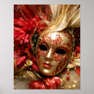 Póster de Arte de Máscara de Mascarada Veneciana