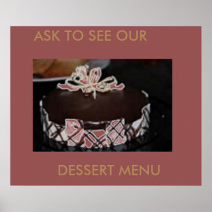 POSTER DE ARTE DE MENÚS DE DESSERT