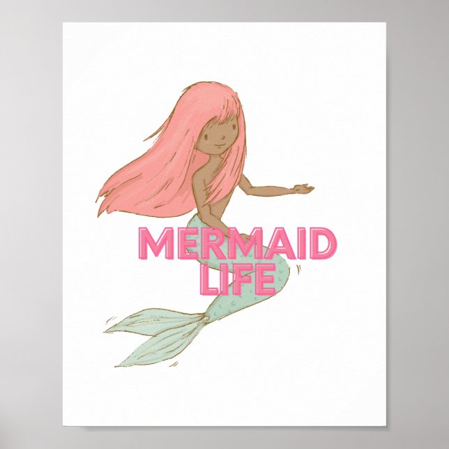 Poster de arte de Mermaid Wall (Frente)