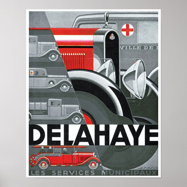 Poster de arte de moda de Delahaye Automobile (Frente)