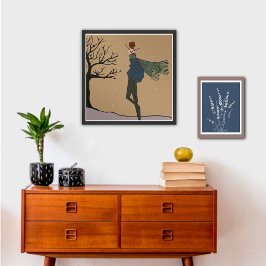 Poster de arte de moda en invierno de vacaciones d