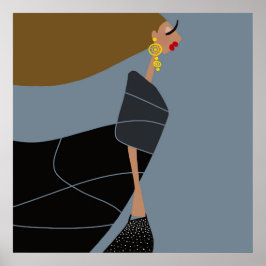 Póster de arte de moda glamuroso de estilo moderno