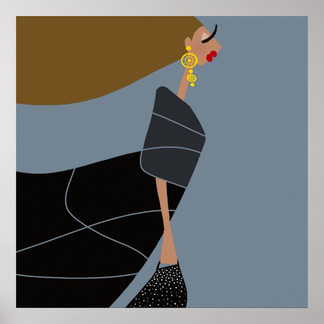 Póster de arte de moda glamuroso de estilo moderno (Frente)