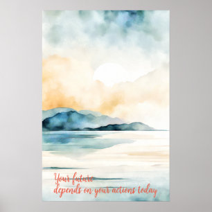 Poster de arte de muros de acuarela Motivacional 5