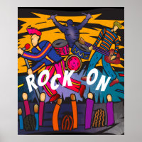 poster de arte de música rock on banda