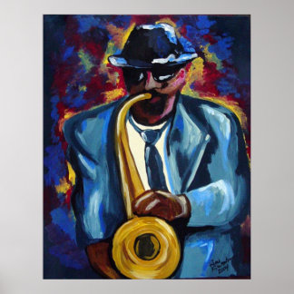 Poster de arte de música saxofón Jazz Sax