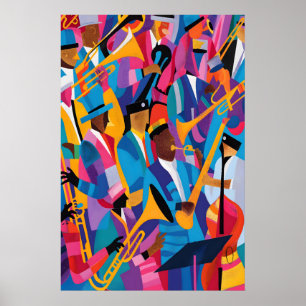 Póster de arte de músicos de jazz de Matisse Músic