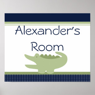 Poster de arte de Nantucket Alligator Rótulo de im