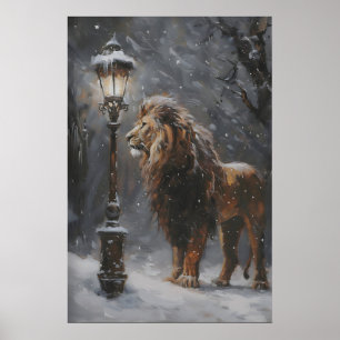 Póster de arte de Narnia de la lámpara de Aslan, l