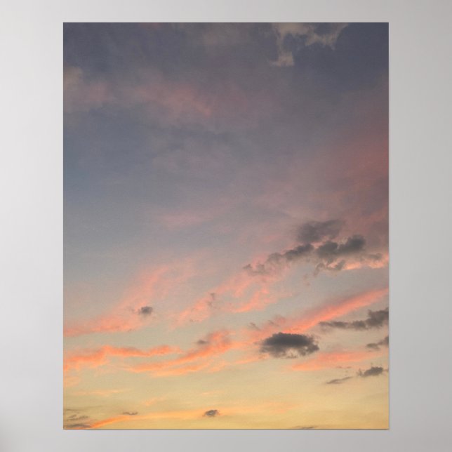 Póster de arte de nube de puesta de sol en pastele (Frente)