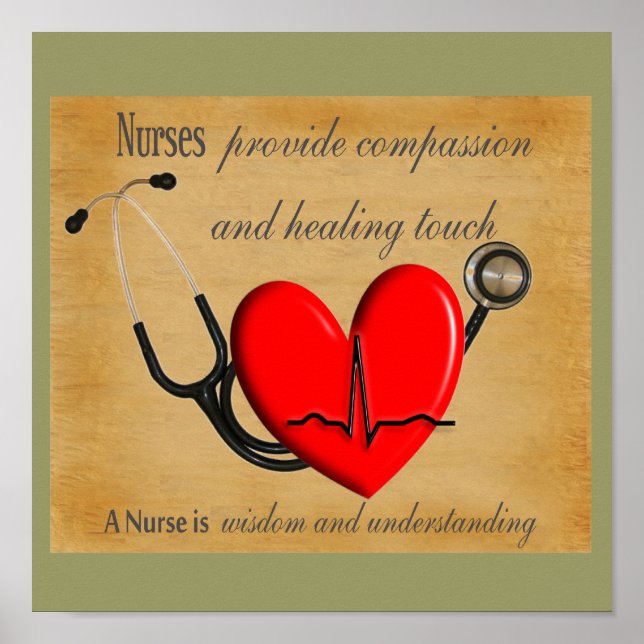 POSTER de arte de NURSE "Compasión para curar la s (Frente)