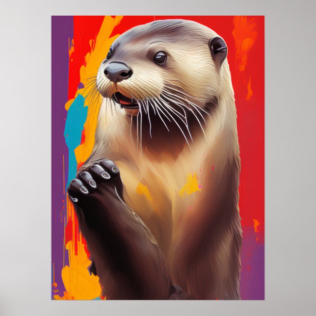 Póster de Arte de Nutria Rezando - Impresión Perso (Frente)