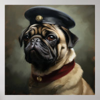 Póster de arte de oficial regio Pug personalizado 